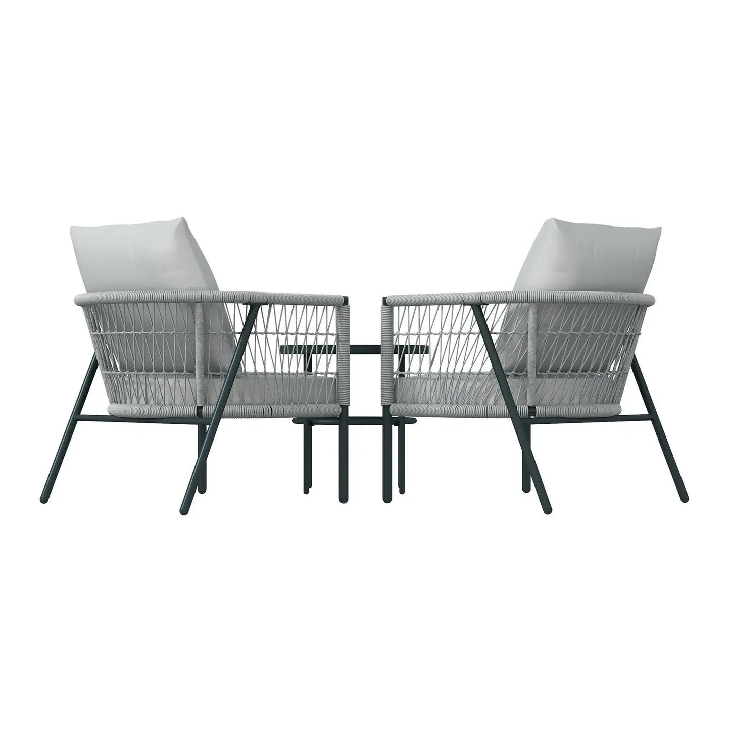 Arcadia Furniture Reims 3 Piece Patio Outdoor Weather Resistant Set Grey - Myzenhome