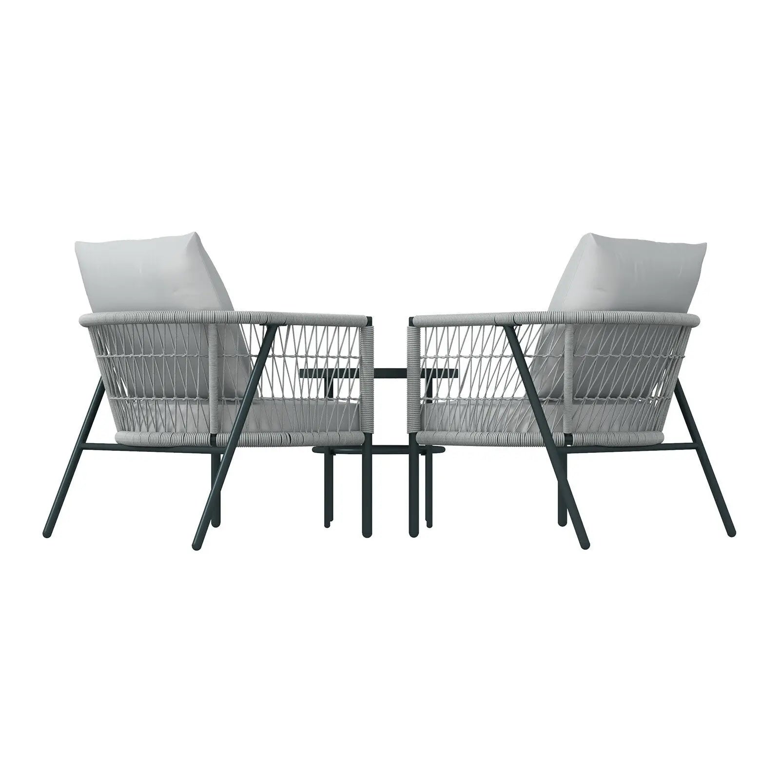 Arcadia Furniture Reims 3 Piece Patio Outdoor Weather Resistant Set Grey - Myzenhome