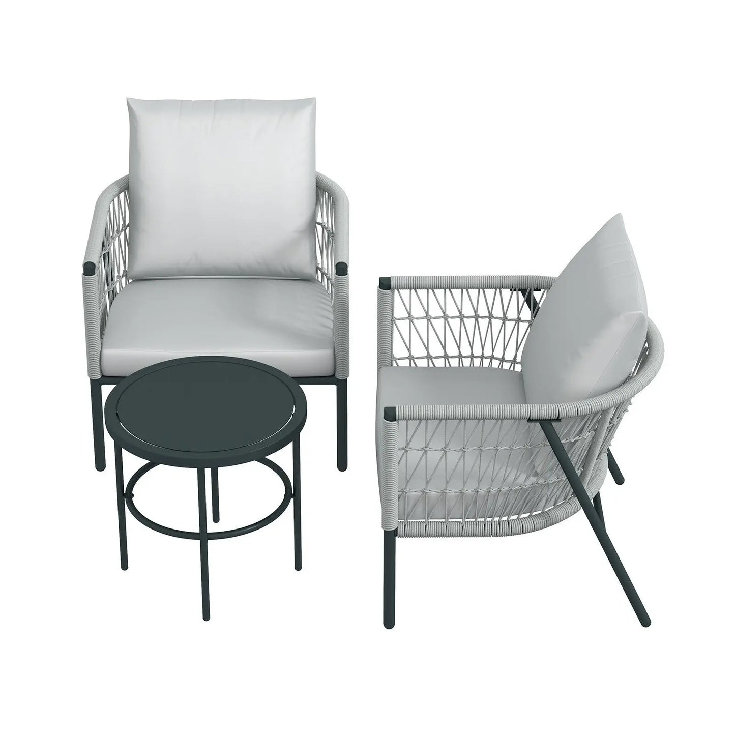 Arcadia Furniture Reims 3 Piece Patio Outdoor Weather Resistant Set Grey - Myzenhome