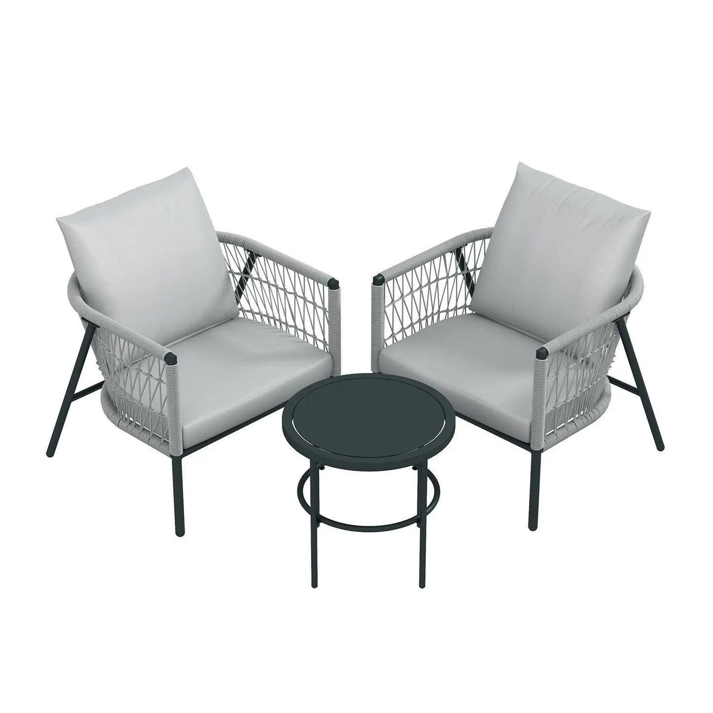 Arcadia Furniture Reims 3 Piece Patio Outdoor Weather Resistant Set Grey - Myzenhome