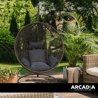 Arcadia Furniture Rocking Egg Chair Outdoor Wicker Rattan Patio Garden Circular - Myzenhome