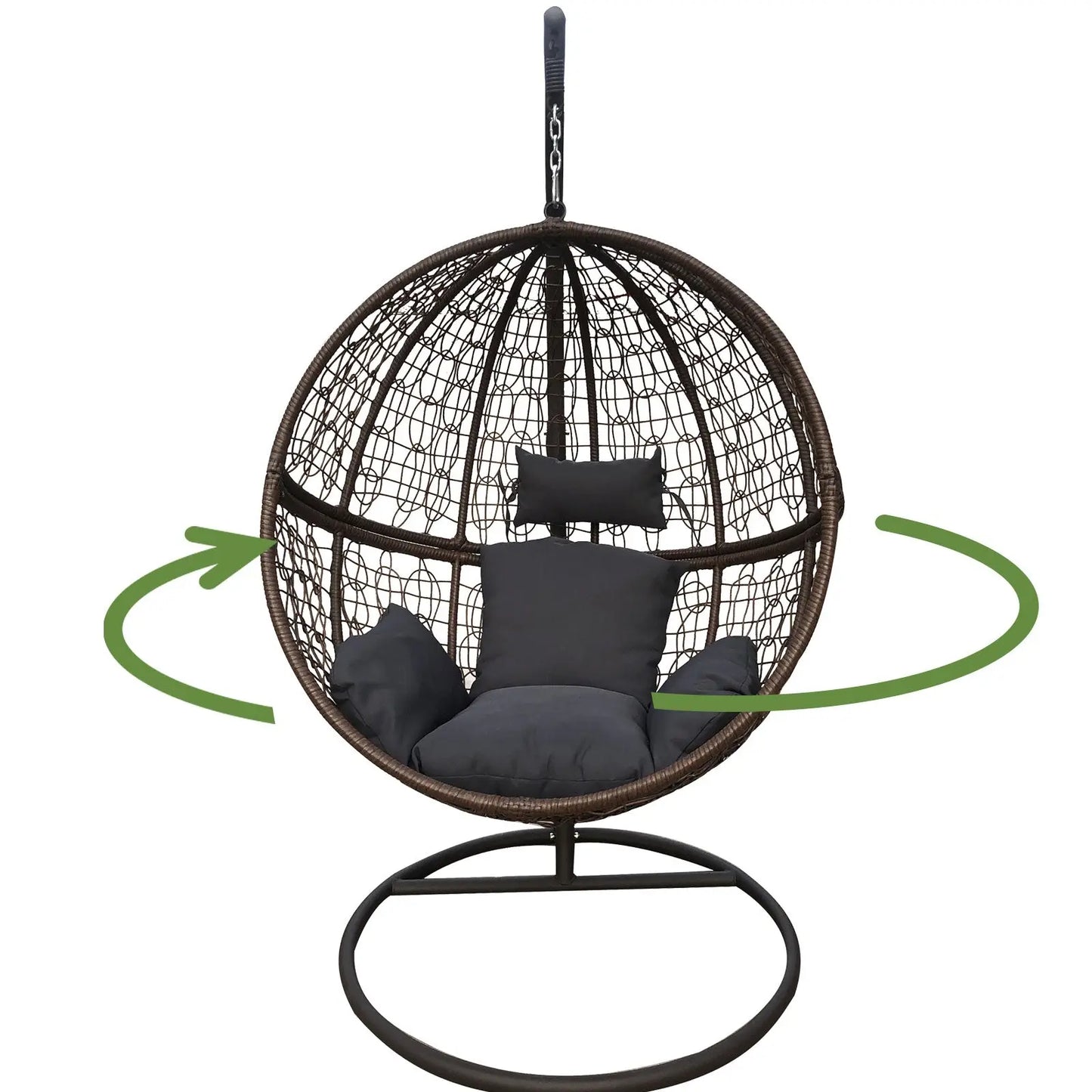 Arcadia Furniture Rocking Egg Chair Outdoor Wicker Rattan Patio Garden Circular - Myzenhome