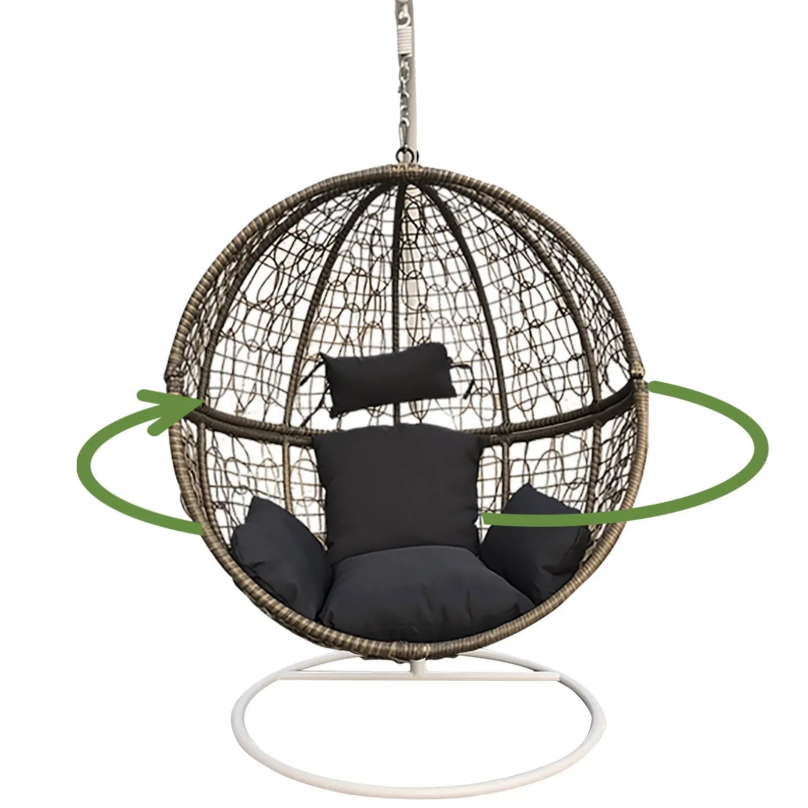 Arcadia Furniture Rocking Egg Chair Outdoor Wicker Rattan Patio Garden Circular - Myzenhome