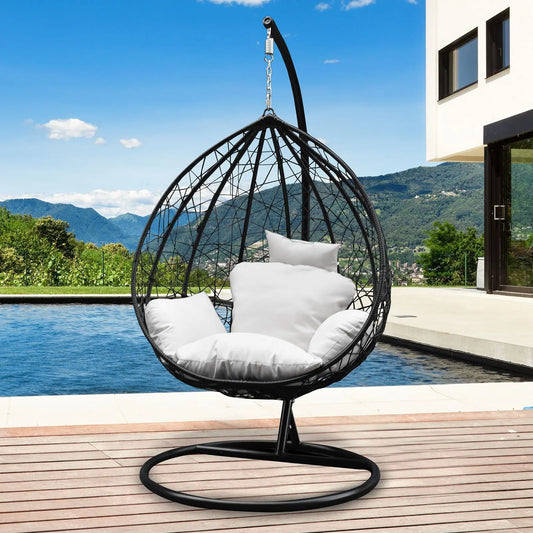 Arcadia Furniture Rocking Egg Chair Outdoor Wicker Rattan Patio Garden Tear Drop - Myzenhome