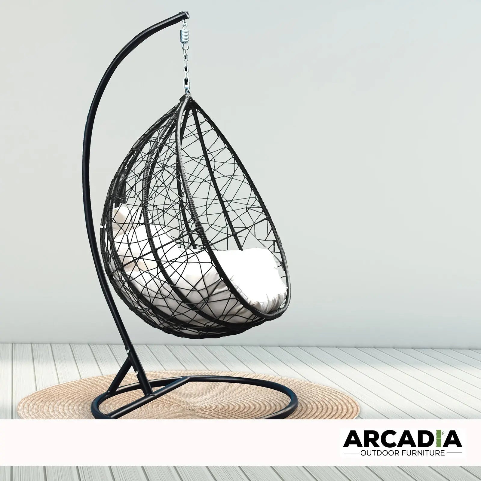 Arcadia Furniture Rocking Egg Chair Outdoor Wicker Rattan Patio Garden Tear Drop - Myzenhome