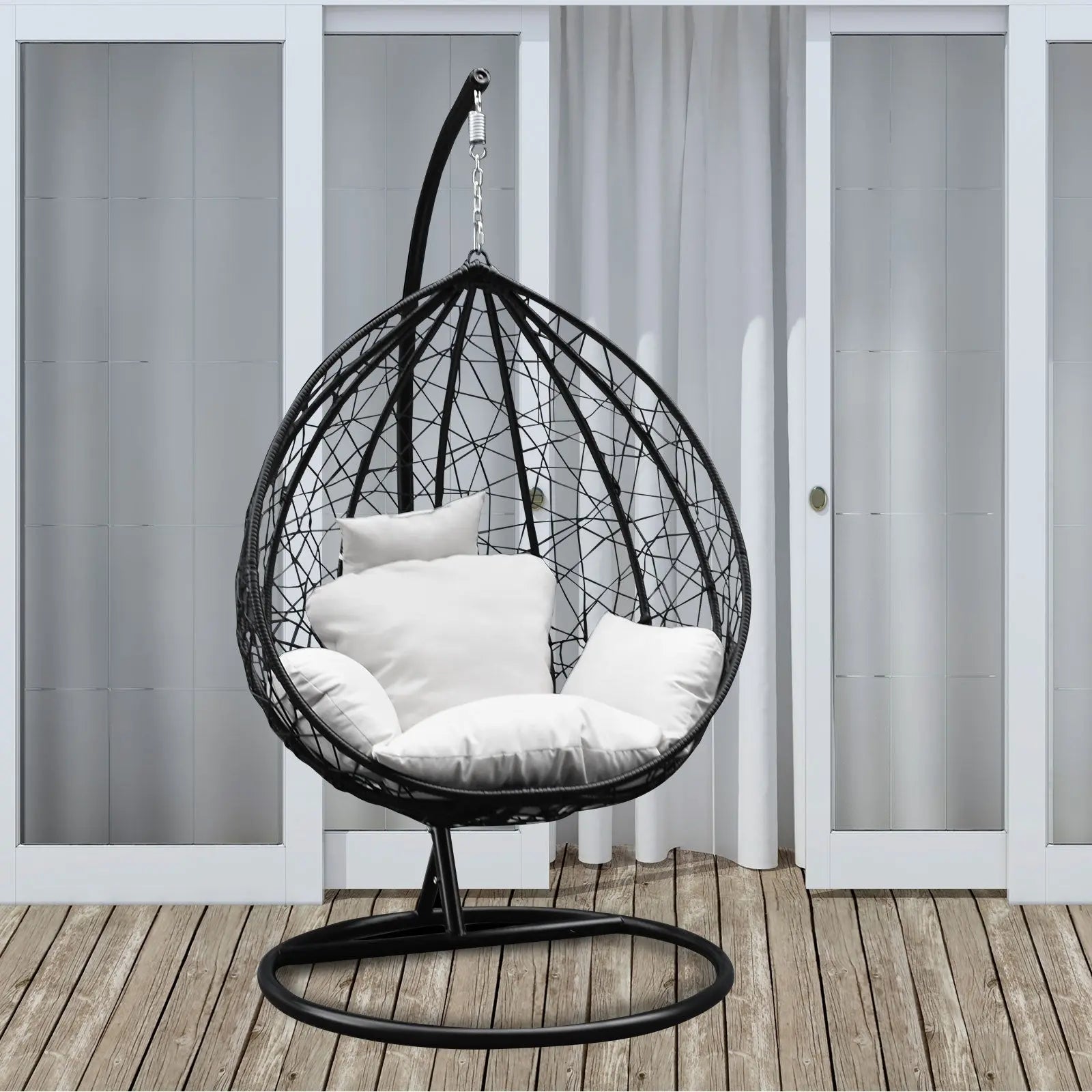 Arcadia Furniture Rocking Egg Chair Outdoor Wicker Rattan Patio Garden Tear Drop - Myzenhome