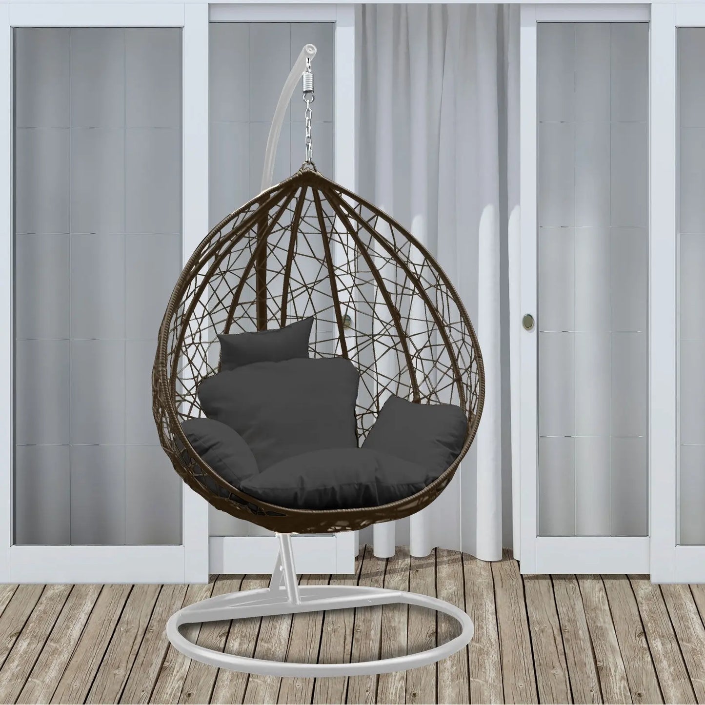 Arcadia Furniture Rocking Egg Chair Outdoor Wicker Rattan Patio Garden Tear Drop - Myzenhome