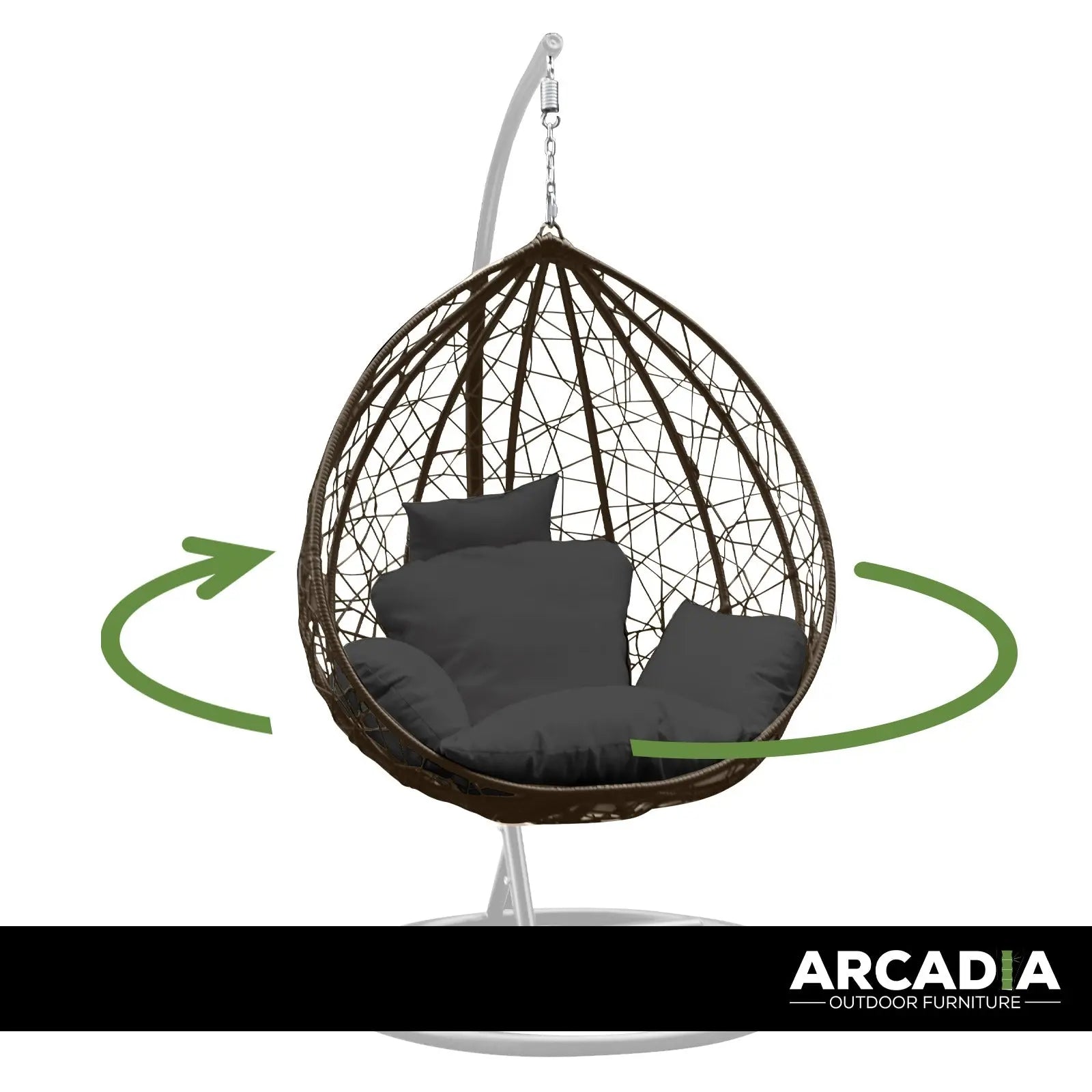 Arcadia Furniture Rocking Egg Chair Outdoor Wicker Rattan Patio Garden Tear Drop - Myzenhome