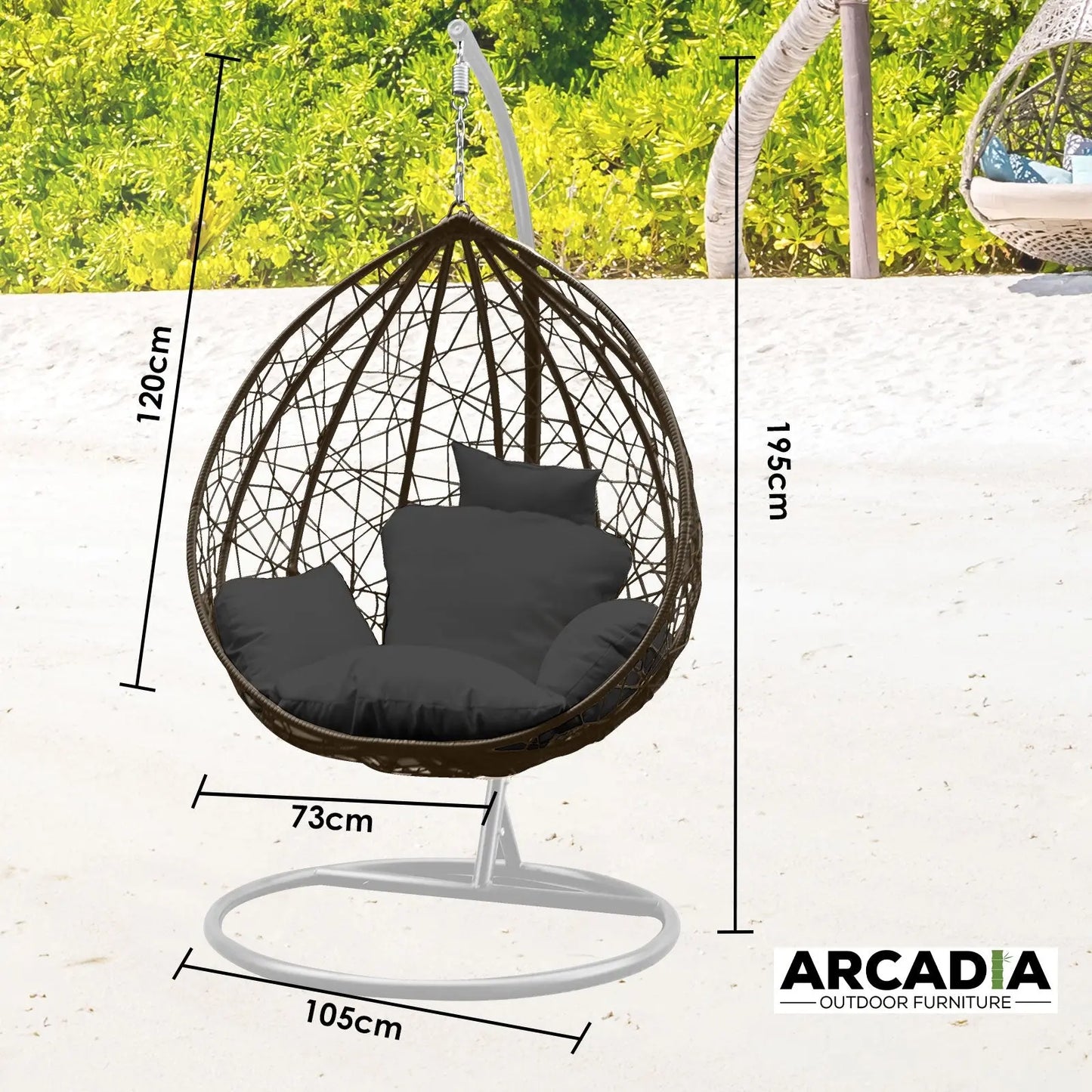 Arcadia Furniture Rocking Egg Chair Outdoor Wicker Rattan Patio Garden Tear Drop - Myzenhome