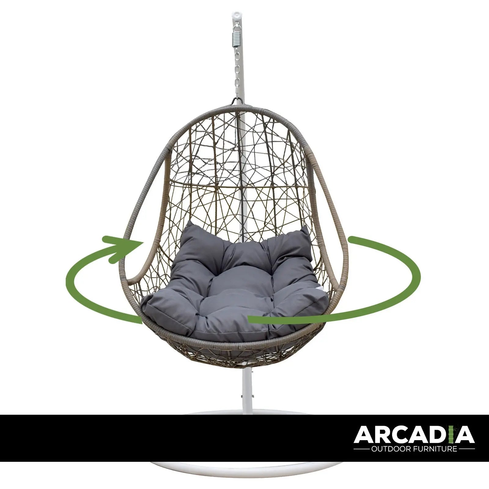 Arcadia Furniture Rocking Egg Chair Swing Lounge Hammock Pod Wicker Curved - Myzenhome