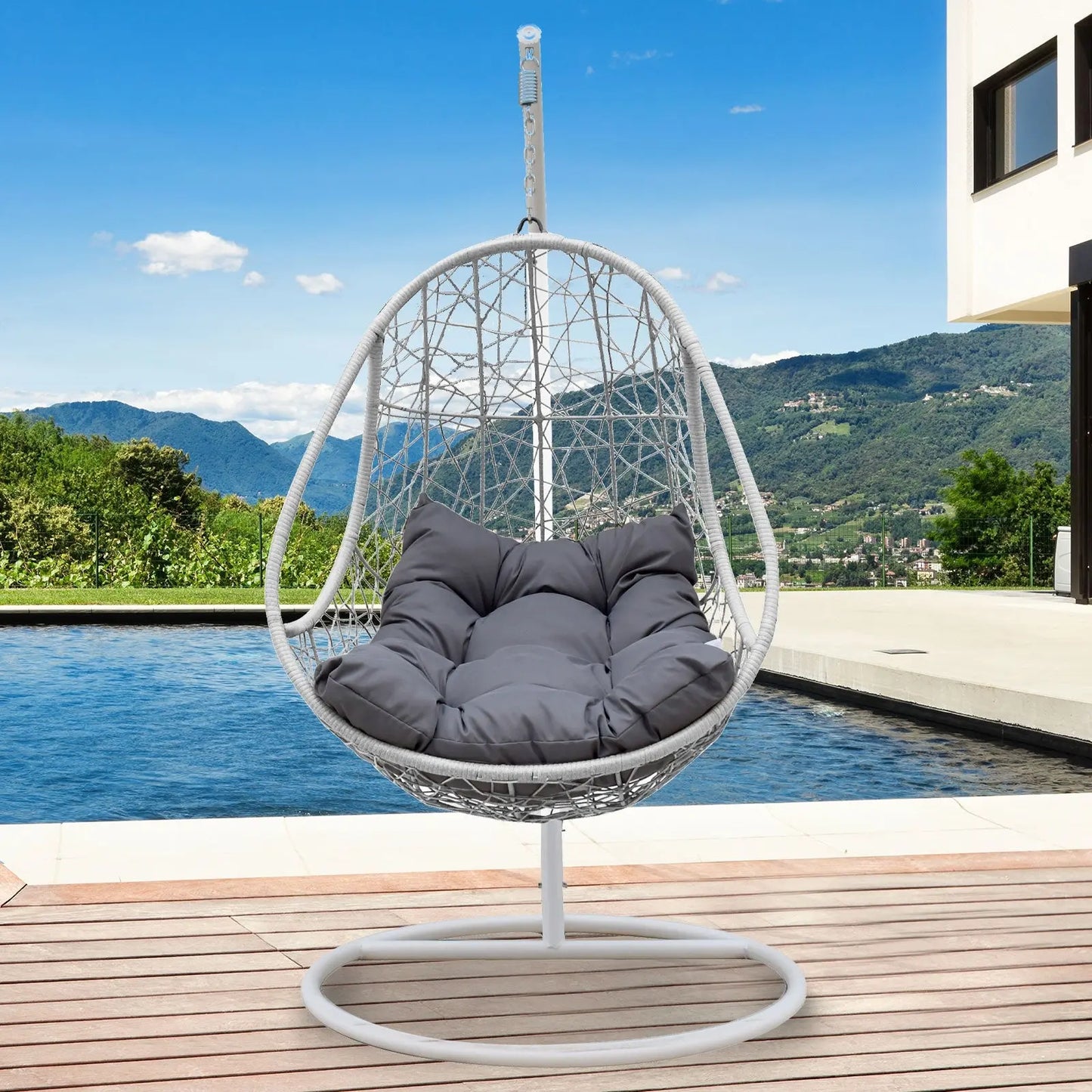 Arcadia Furniture Rocking Egg Chair Swing Lounge Hammock Pod Wicker Curved - Myzenhome