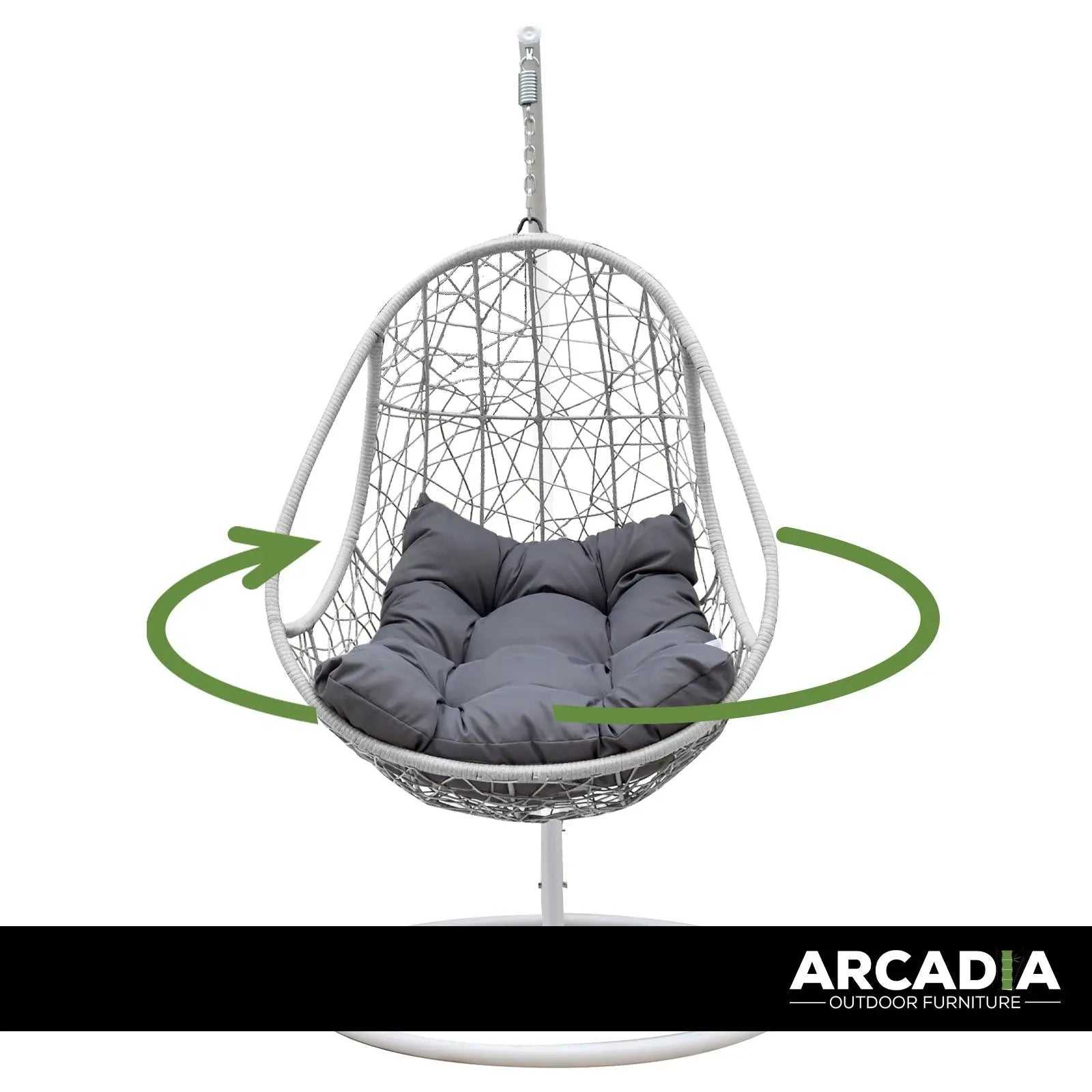 Arcadia Furniture Rocking Egg Chair Swing Lounge Hammock Pod Wicker Curved - Myzenhome