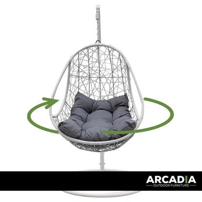 Arcadia Furniture Rocking Egg Chair Swing Lounge Hammock Pod Wicker Curved - Myzenhome