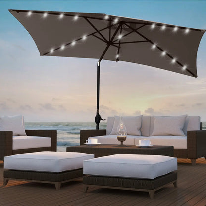 Arcadia Furniture Umbrella 3 Metre Umbrella with Solar LED Lights Garden Yard - Myzenhome