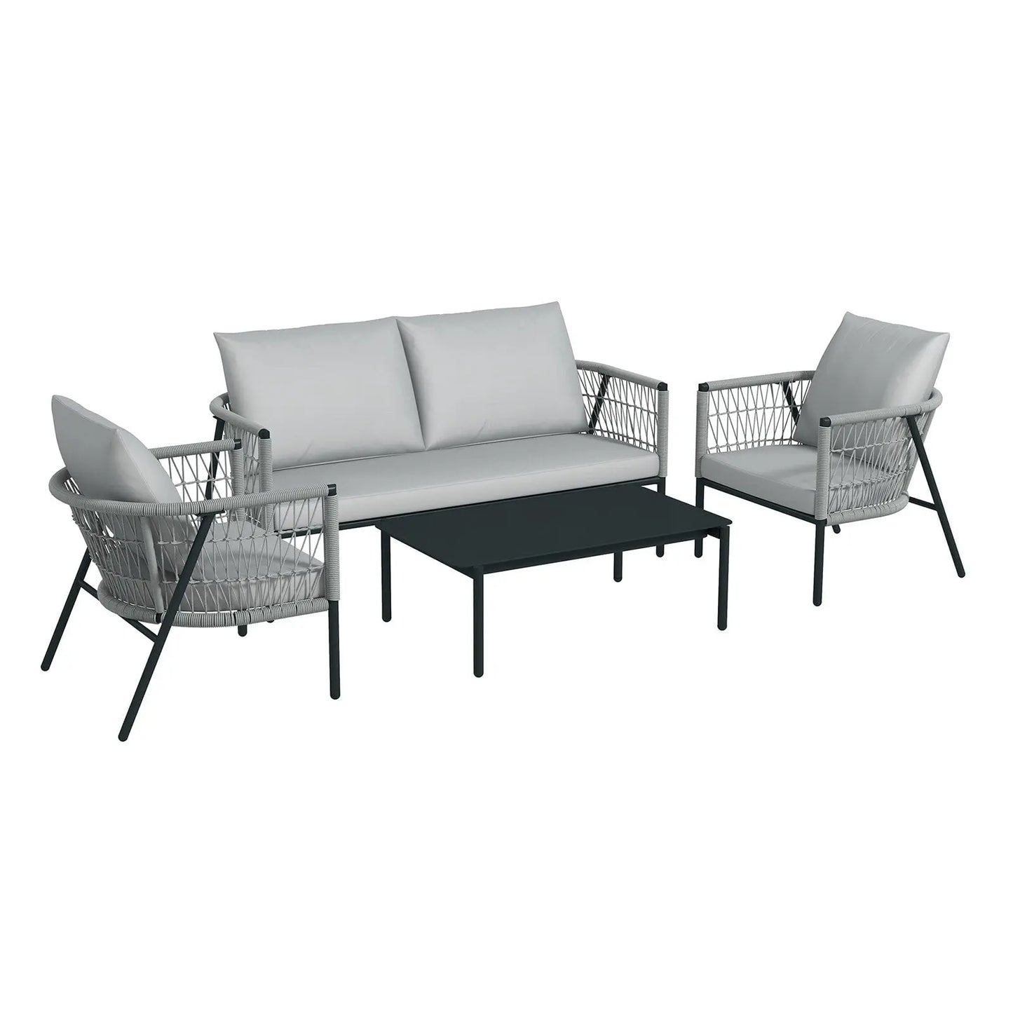 Arcadia furniture 4 piece reims ensemble set stylish comfortable durable grey Arcadia Furniture
