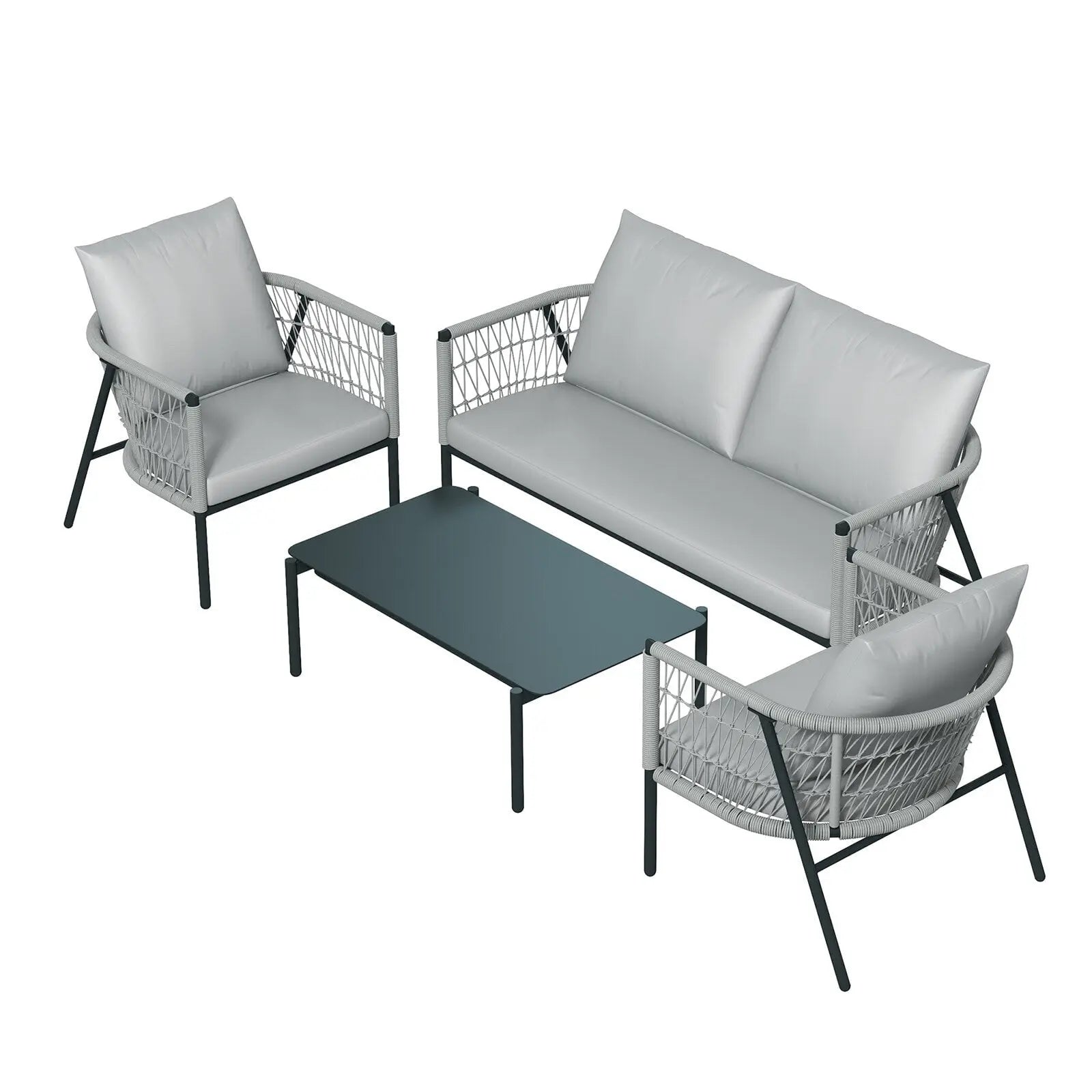 Arcadia furniture 4 piece reims ensemble set stylish comfortable durable grey Arcadia Furniture