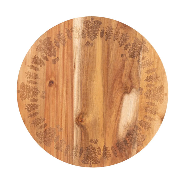 Bread and Butter 18 Inch Wooden Lazy Susan Tray - Trees - Myzenhome