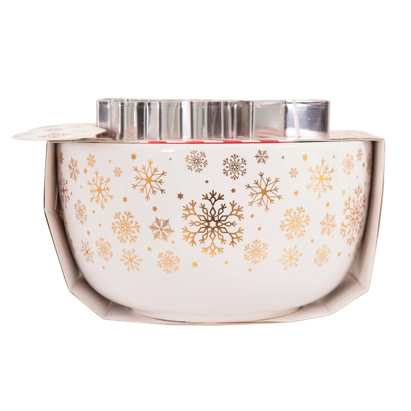 Bread and Butter Electroplate Snowflake Mini Mix Bowl Set - Gold - Myzenhome