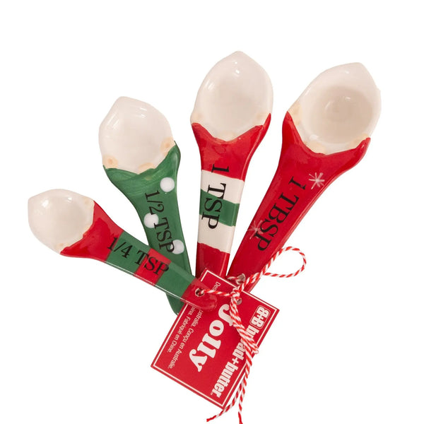 Bread and Butter Gnome Measuring Spoons - 4 Pack - Green/ Red/ White - Myzenhome