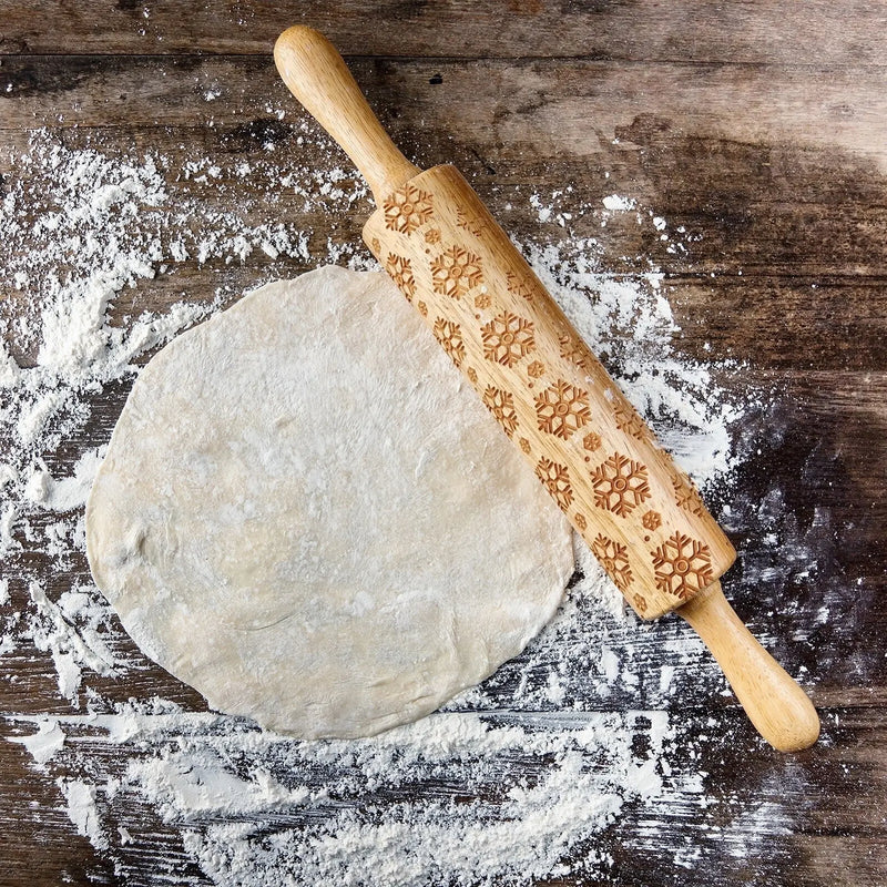 Bread and Butter Laser Etch Wooden Rolling Pin - Snowflake - Myzenhome