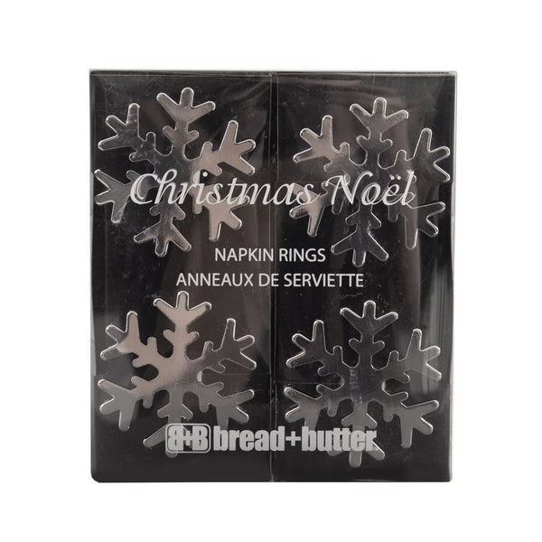 Bread and Butter Napkin Rings - Snow Flake - - 4 Pack - Myzenhome