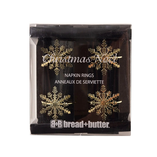 Bread and Butter Napkin Rings - Snowflake - - 4 Pack - Myzenhome