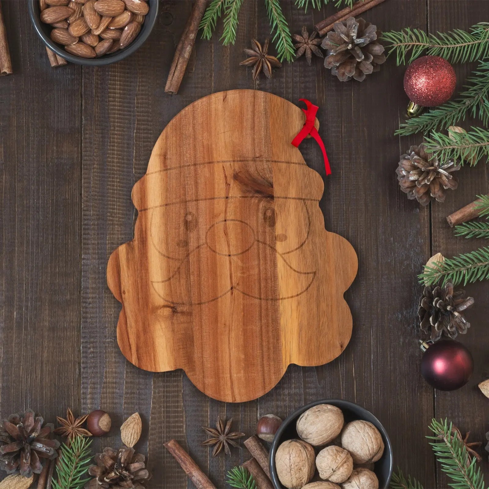 Bread and Butter Santa Face Cheese Board - - 4 Piece Set - Myzenhome