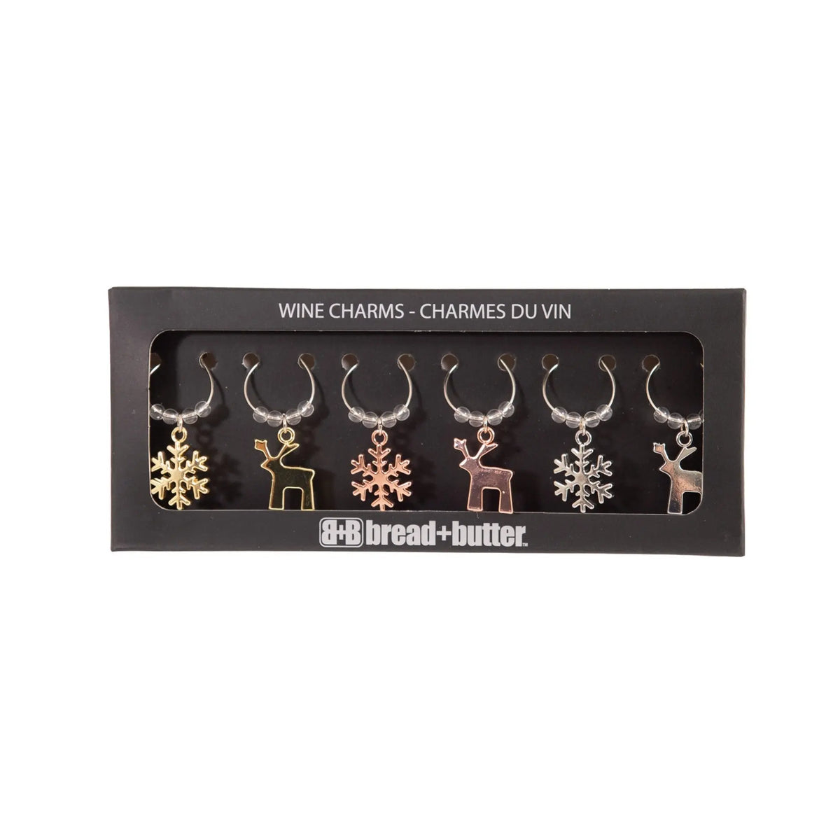 Bread and Butter Snowflake & Reindeer Wine Charm Twin Pack Kit Myzenhome