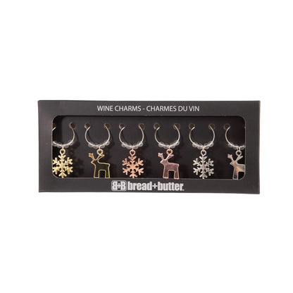 Bread and Butter Snowflake & Reindeer Wine Charm Twin Pack Kit Myzenhome