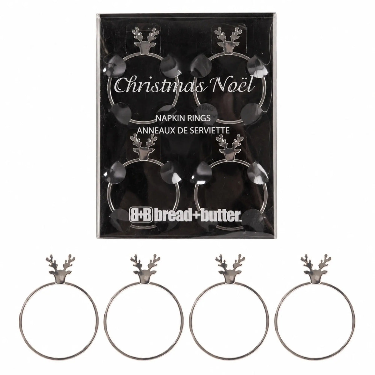 Bread and Butter Stag Head Napkin Ring Twin Pack Kit Myzenhome