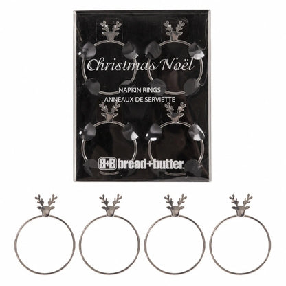 Bread and Butter Stag Head Napkin Ring Twin Pack Kit Myzenhome