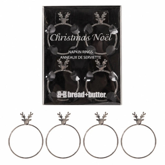 Bread and Butter Stag Head Napkin Ring Twin Pack Kit Myzenhome