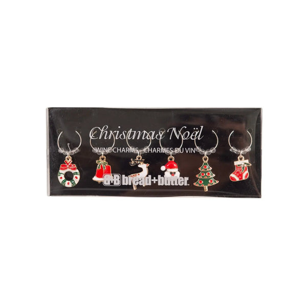 Bread and Butter (6) Various Christmas Mix Wine Glass Charms - 6 Pack - Myzenhome