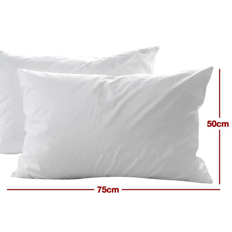 Casa Decor 50% Duck Feather 50% Down Pillow Cotton Cover 1000GSM Twin Pack - Myzenhome