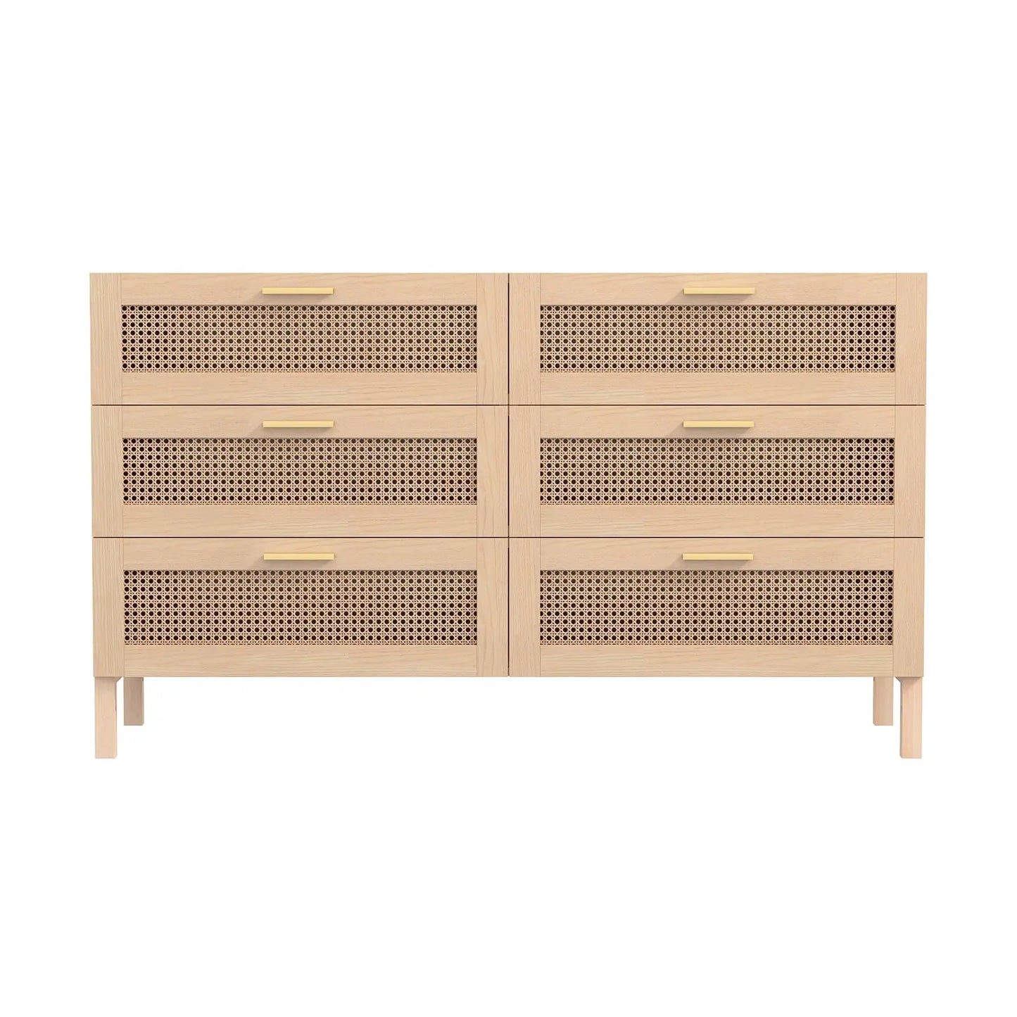 Casa Decor Santiago Rattan 6 Chest of Drawers Cabinet Bedroom Storage Tallboy - Myzenhome