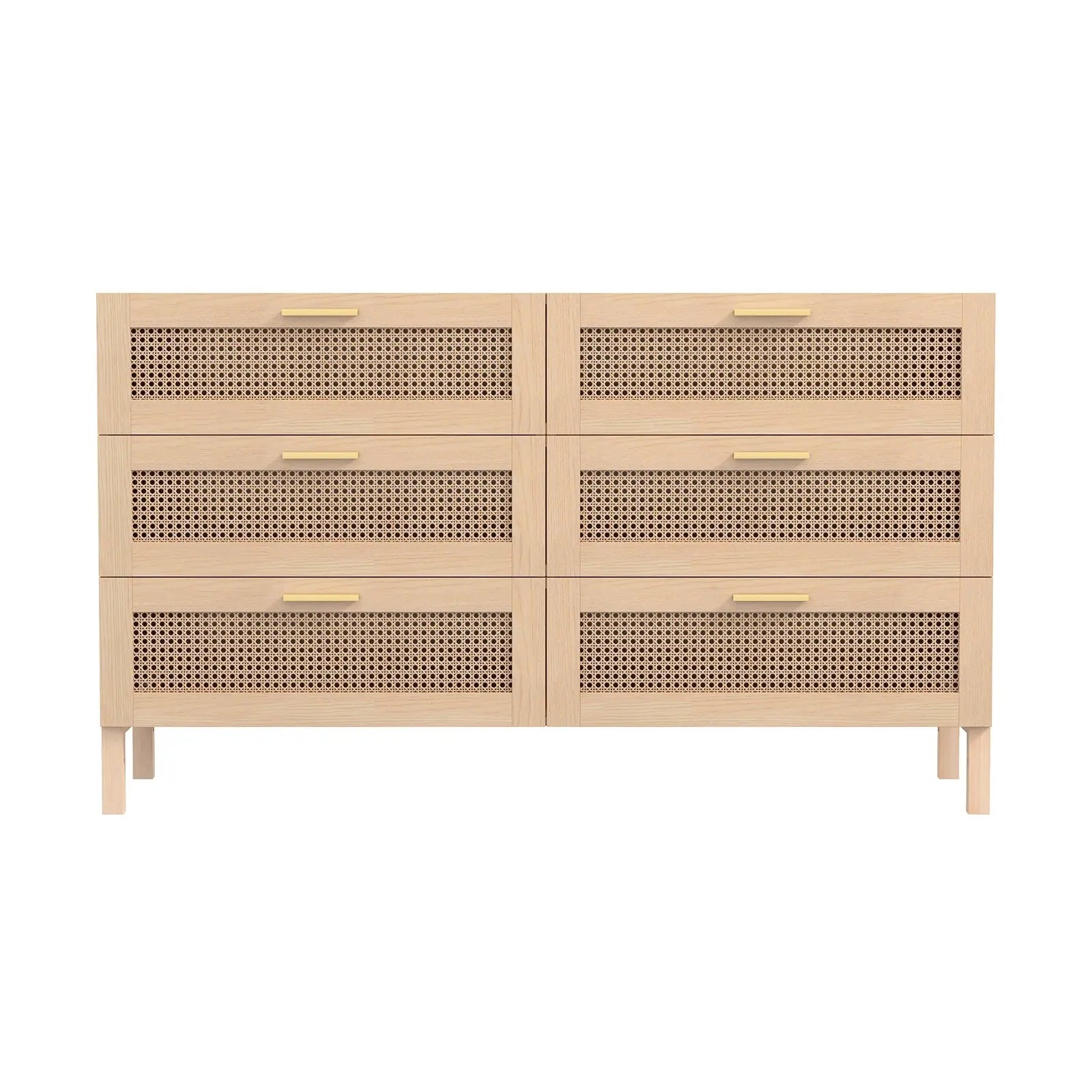 Casa Decor Santiago Rattan 6 Chest of Drawers Cabinet Bedroom Storage Tallboy - Myzenhome