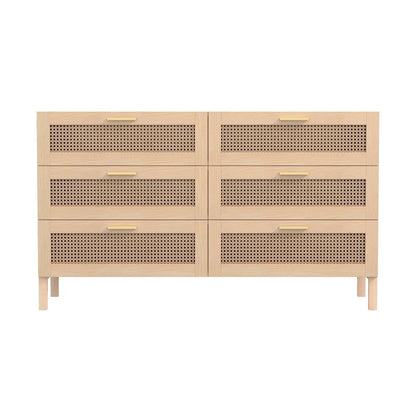 Casa Decor Santiago Rattan 6 Chest of Drawers Cabinet Bedroom Storage Tallboy - Myzenhome