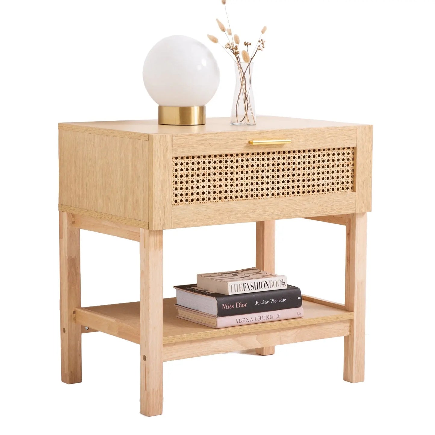 Casa Decor Santiago Rattan Bedside Table Drawers Table Nightstand Cabinet - Myzenhome