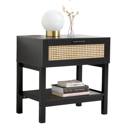 Casa Decor Tulum Rattan Bedside Table Drawers Table Nightstand Cabinet - Myzenhome