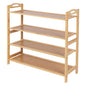Casa decor 4-tier bamboo shoe rack, durable, space saving, stylish storage - oak Casa Decor
