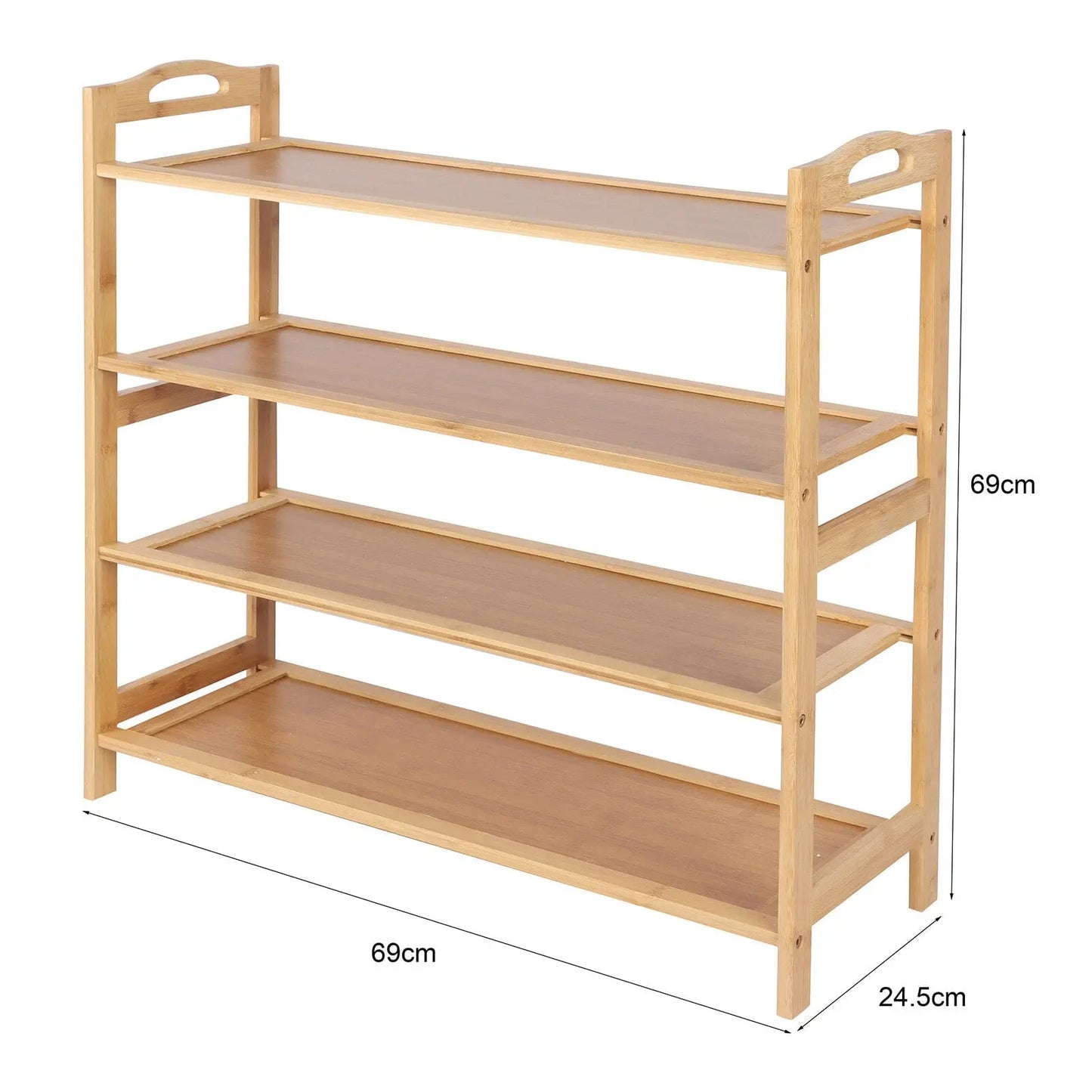 Casa decor 4-tier bamboo shoe rack, durable, space saving, stylish storage - oak Casa Decor