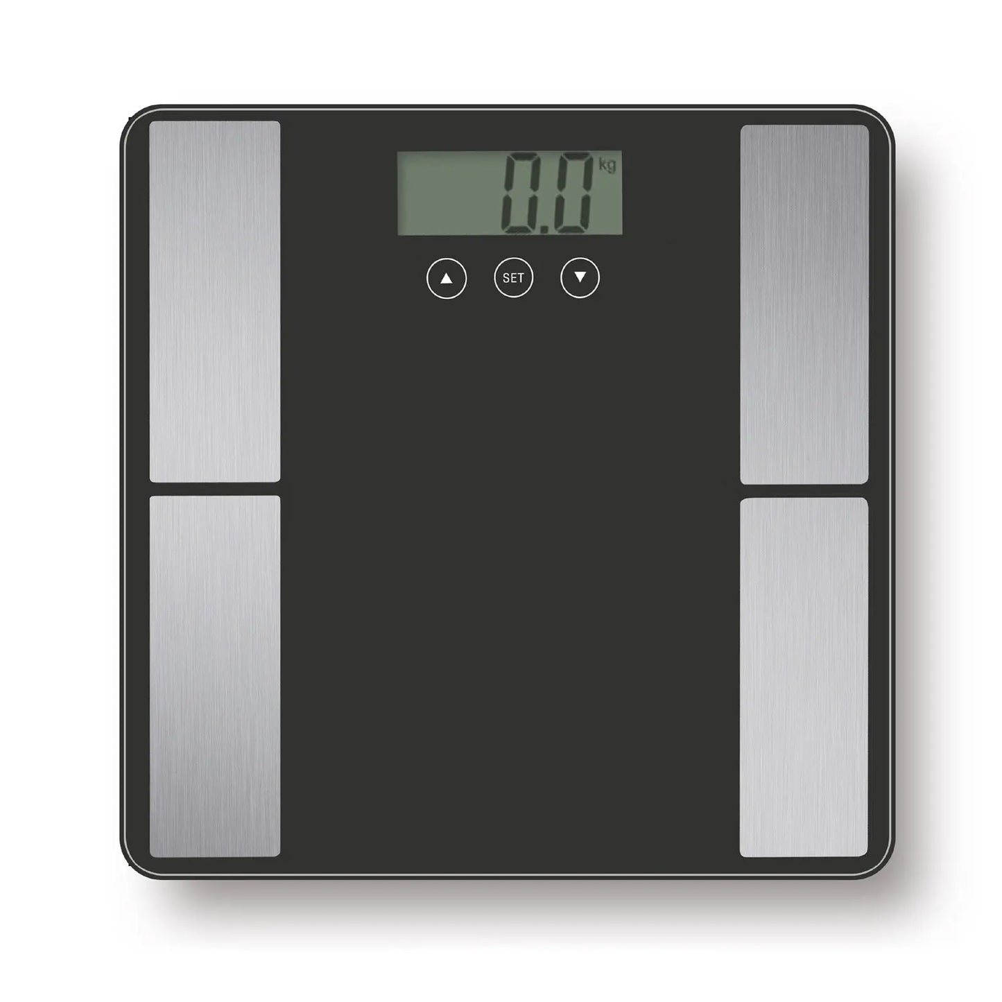 Digital Body Analyser Scale LCD Screen Weight Tracker Tempered Glass Black Blue - Myzenhome