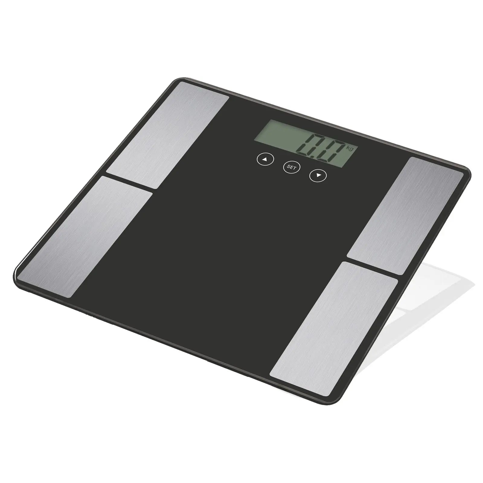 Digital Body Analyser Scale LCD Screen Weight Tracker Tempered Glass Black Blue - Myzenhome