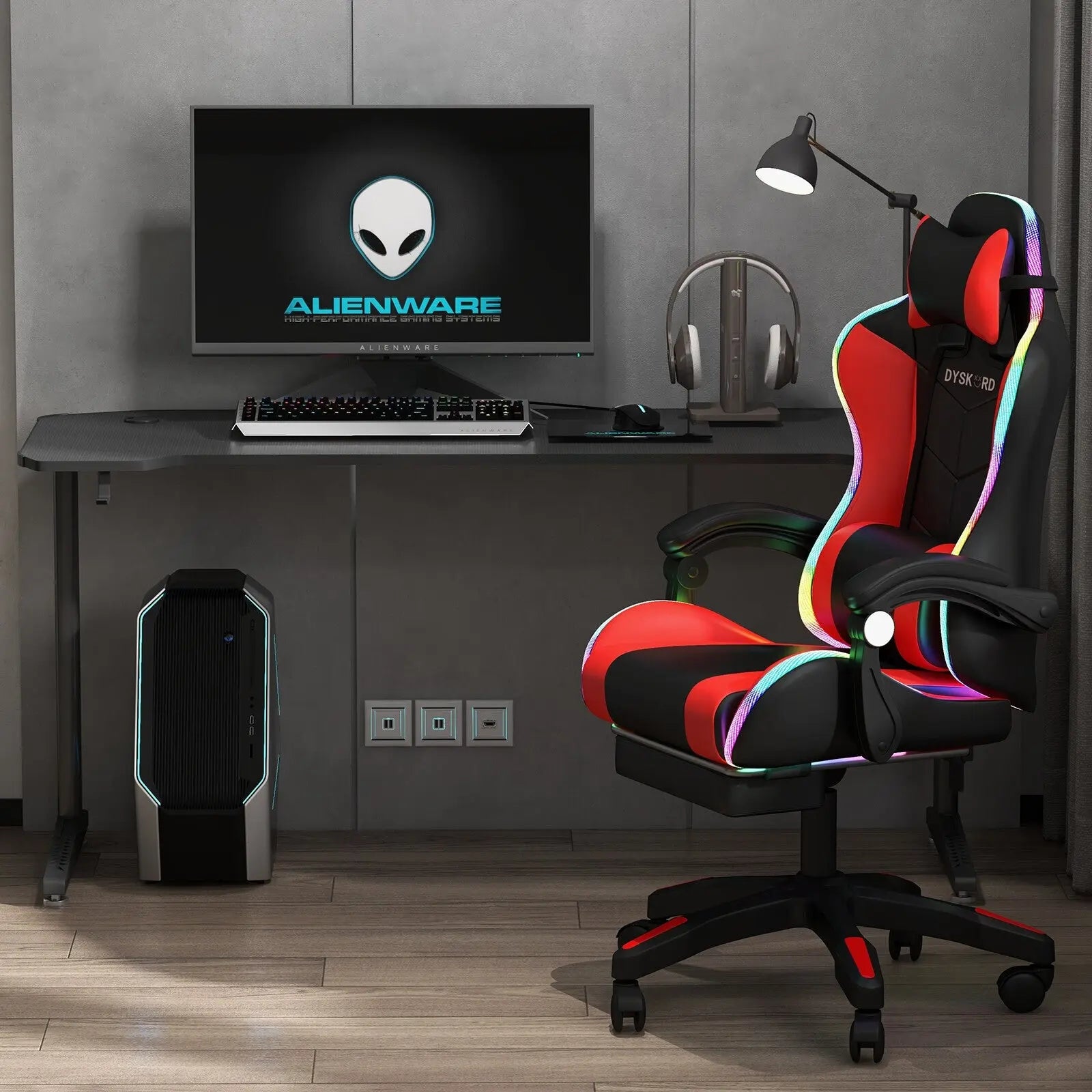 Dyskord Gaming Chair And Dyskord Adjustable Desk Gaming Package Set - Myzenhome