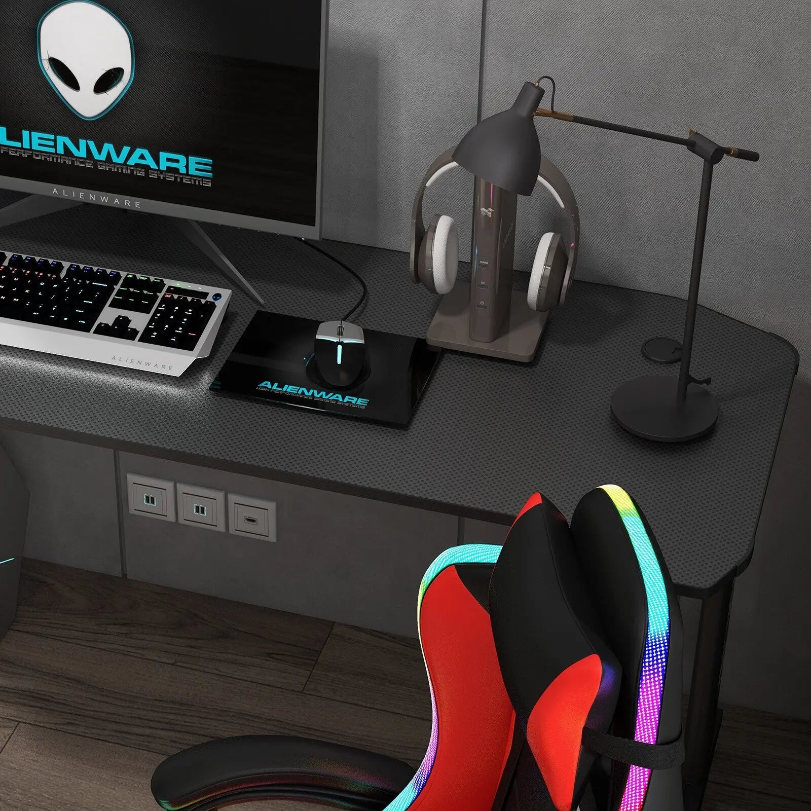 Dyskord Gaming Chair And Dyskord Adjustable Desk Gaming Package Set - Myzenhome