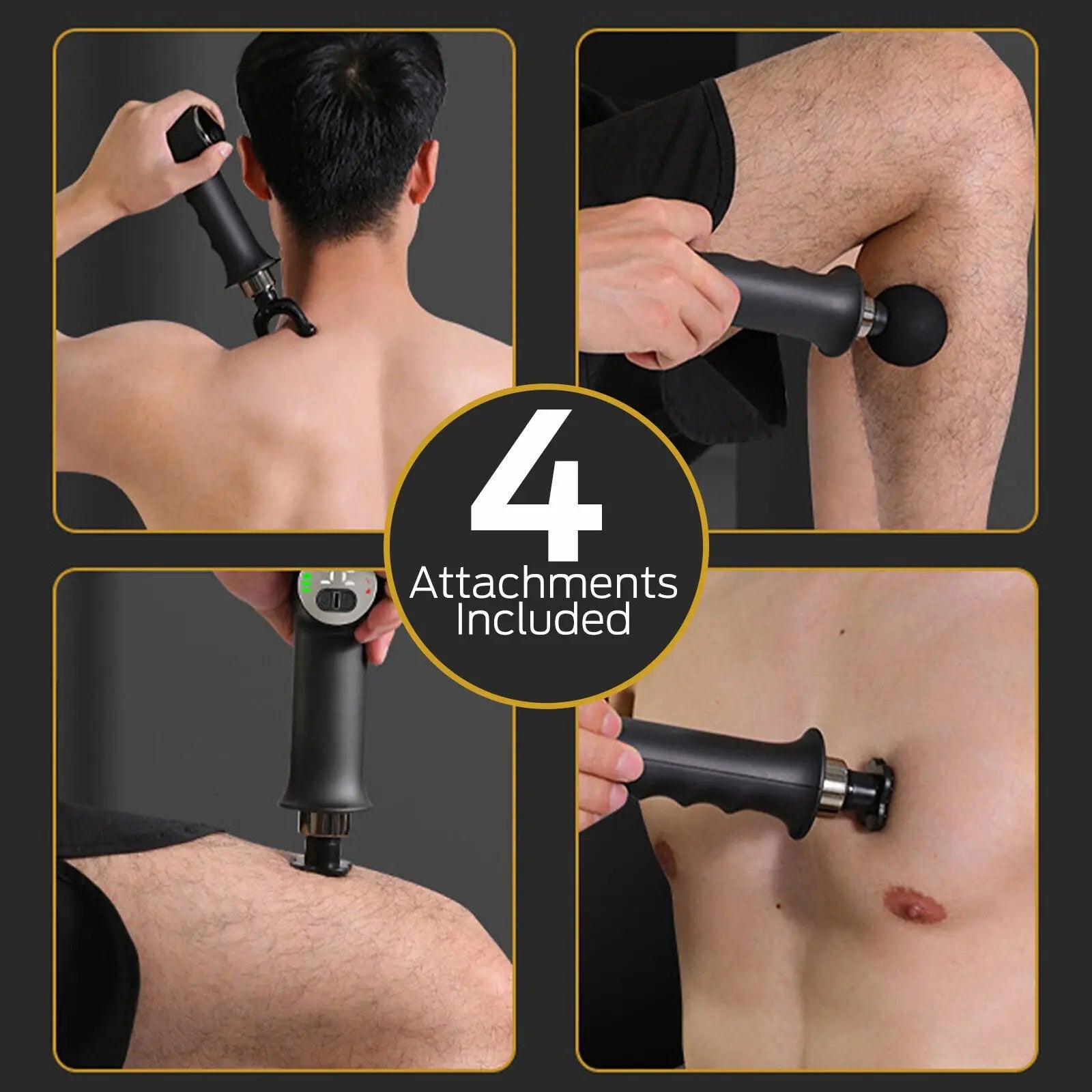 FitSmart FS-750 Ultra Slim Hot Compress Massage Gun Device USB Charge Black - Myzenhome