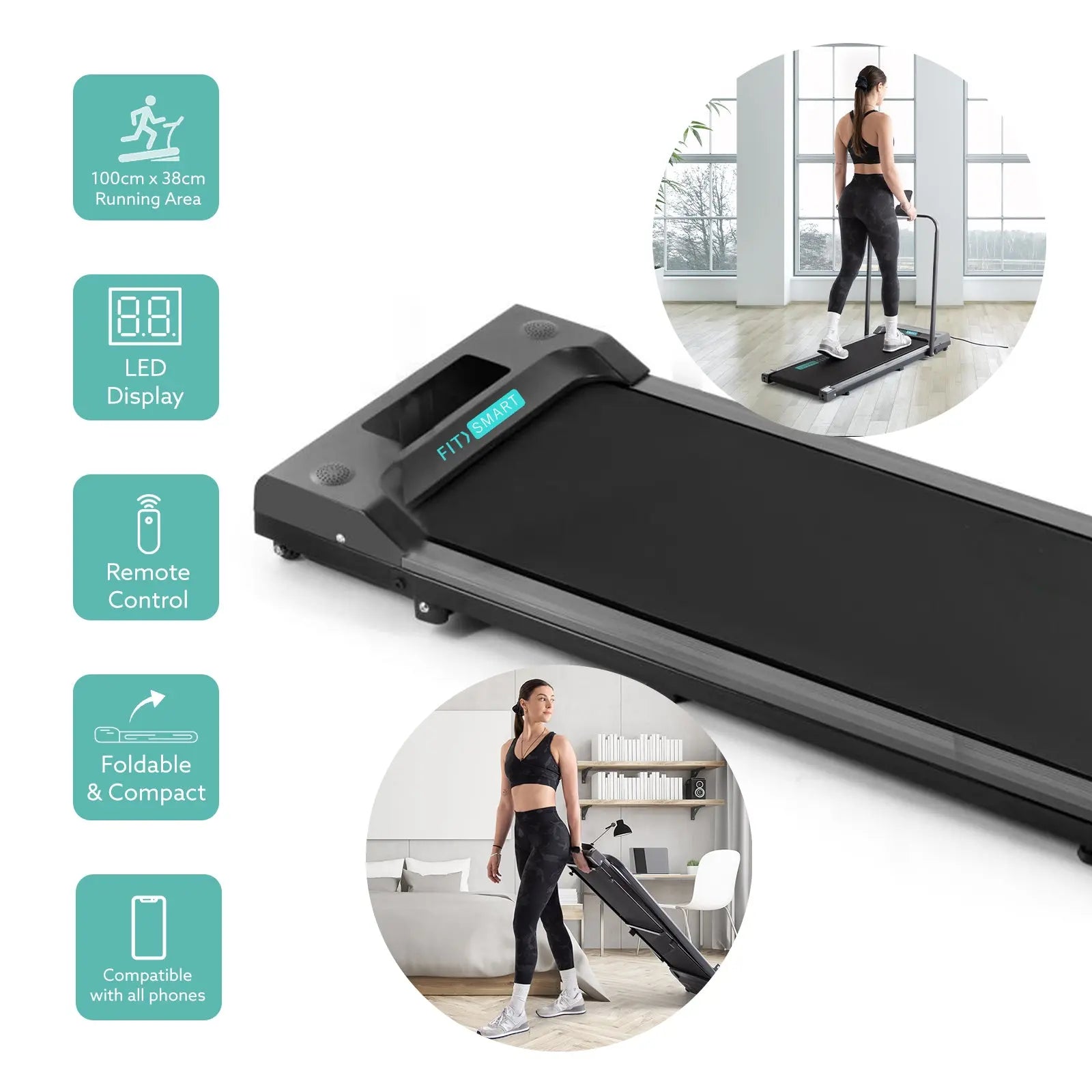 FitSmart FX2000 Electric Treadmill Walking Foldable Home Gym Exercise Myzenhome