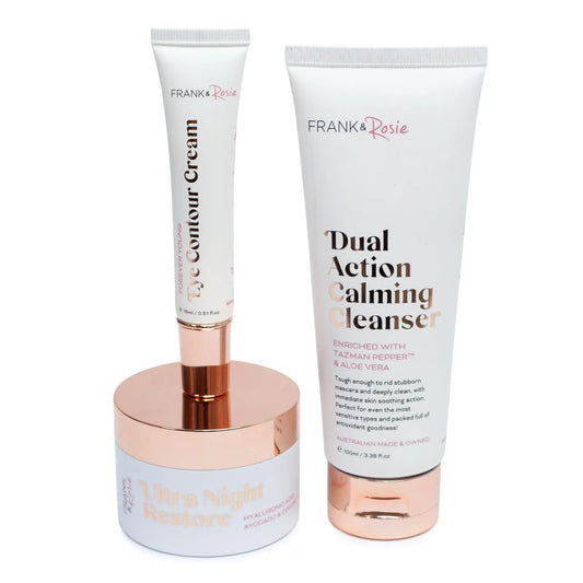 Frank and Rosie Ultimate Night Routine (Cleanser, Night Restore, Eye Cream) - Myzenhome