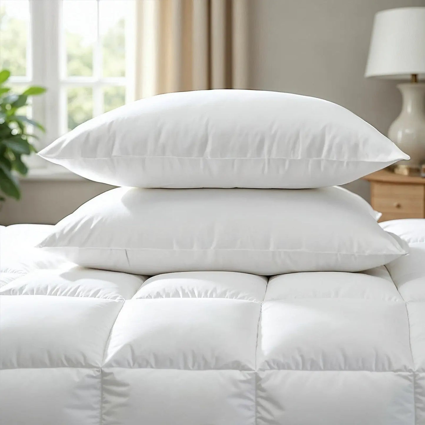 Goose feather & down quilt 500gsm + goose feather and down pillows 2 pack combo Royal Comfort