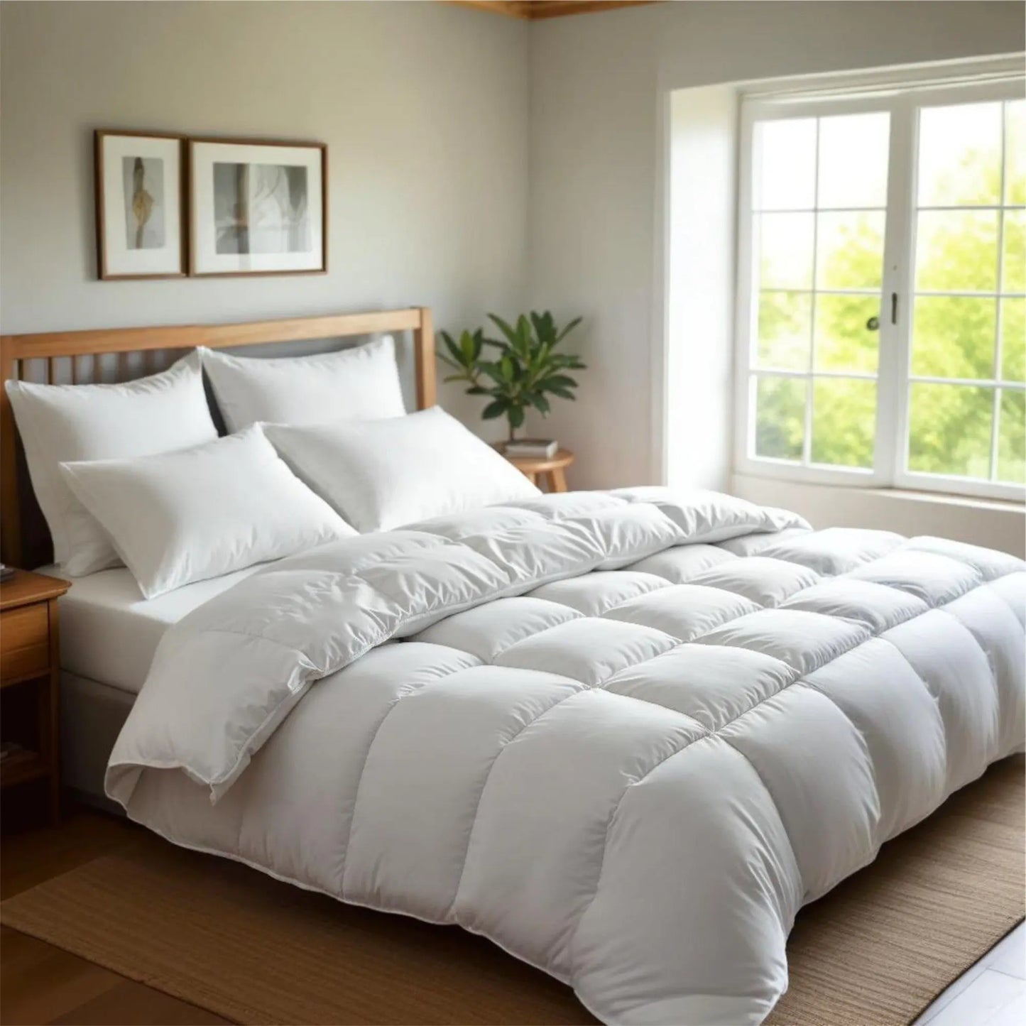 Goose feather & down quilt 500gsm + goose feather and down pillows 2 pack combo Royal Comfort